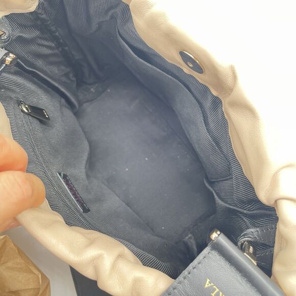 Furla Caos Quilted Leather Bucket Bag Beige Shoulder / Crossbody - Picture 8 of 11